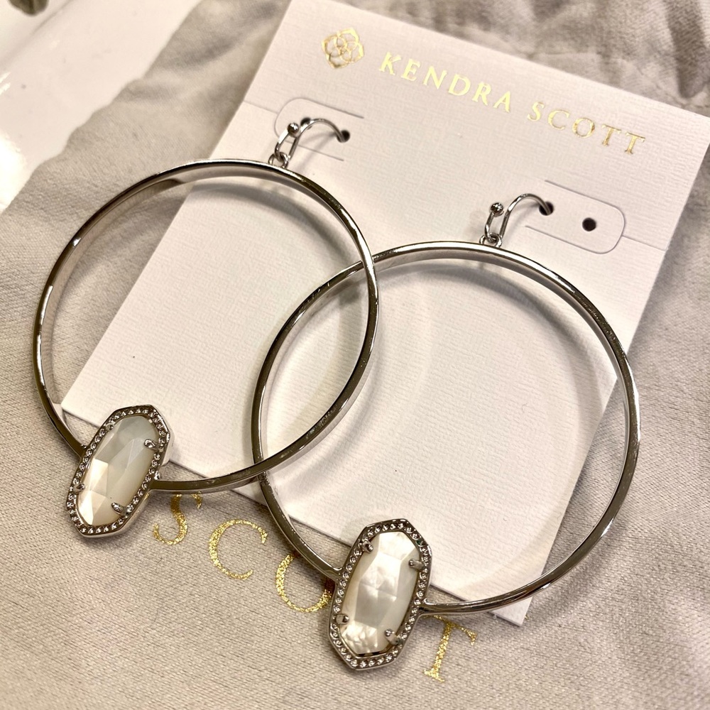 Kendra Scott Elora Earring Rhodium Ivory MOP